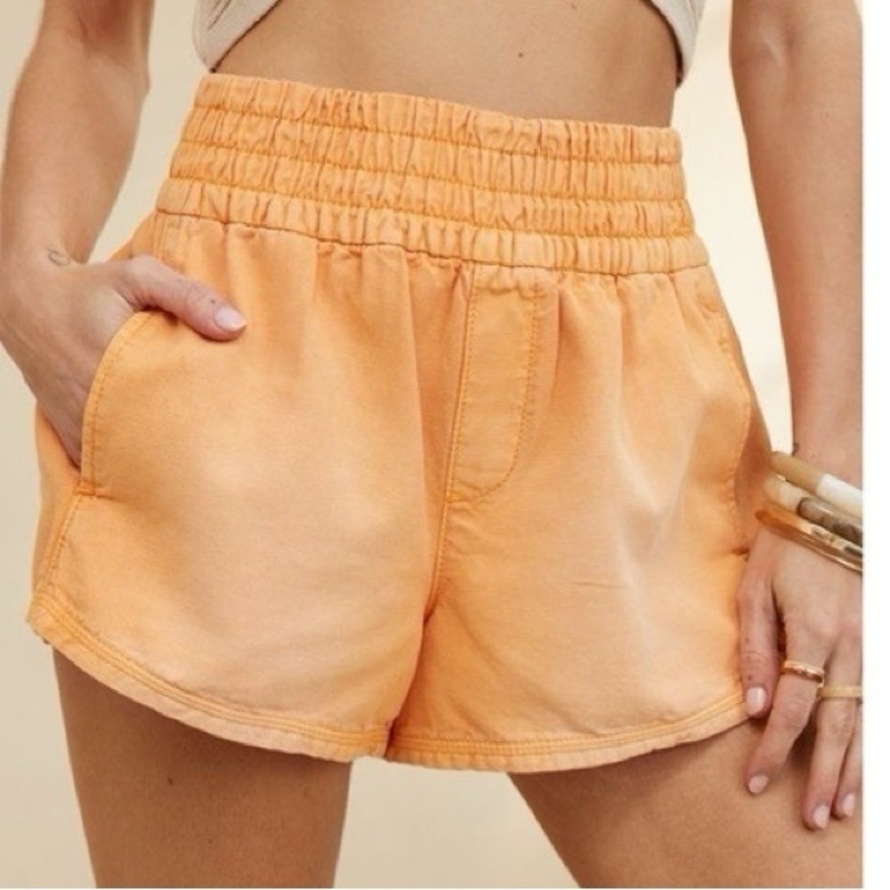 AERIE Babewatch High Waisted Pull On Shorts Orange Size Large